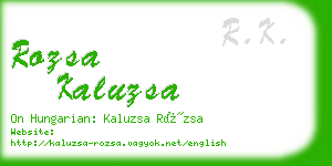 rozsa kaluzsa business card